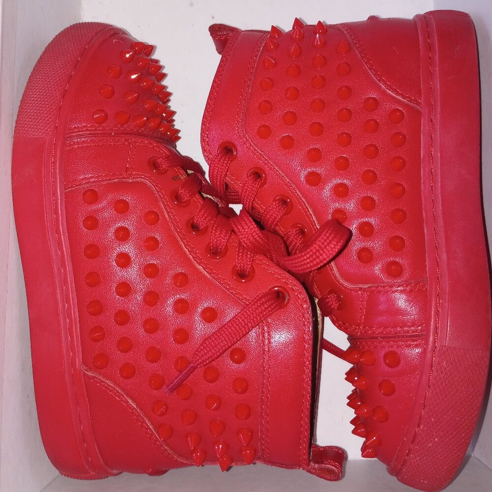 Red Spiked Kids Shoe